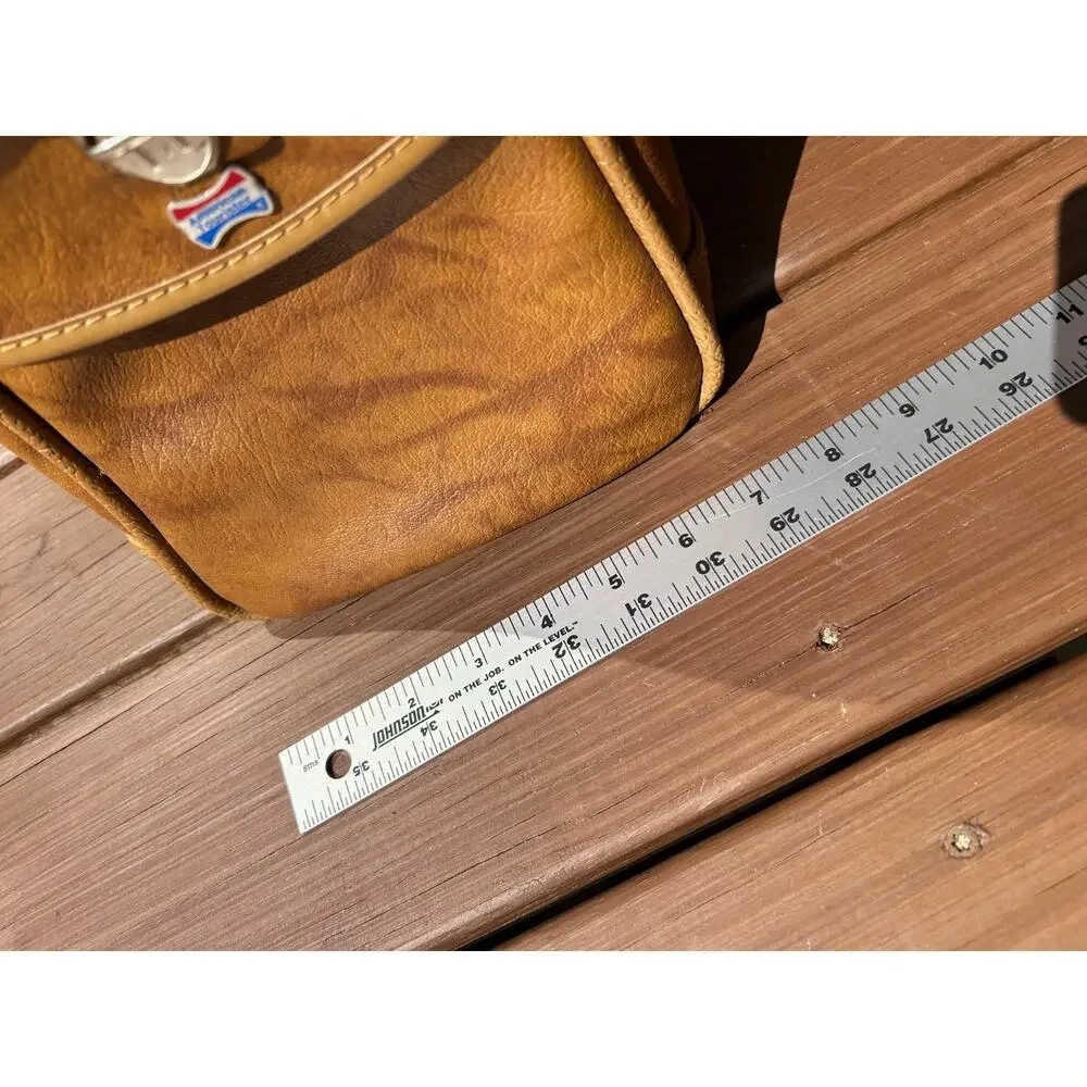 Vintage American Tourister Tan Vinyl Carry On Bag Lock 1970s Overnight Bag Item